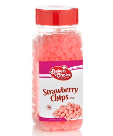 Strawberry Flavored Chocolate Chips - Dairy Free,Kosher - Baker's Choice,Pink,9 Ounce (Pack of 1)