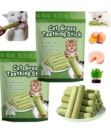 Cat Grass Teething Sticks Cat Grass Sticks Cat Teeth Cleaning Cat Grass Stick Natural Dried Cat Grass Treats Dental Snacks for Cats Cat Teeth Cleaning Treats (2Pack/12Pcs)