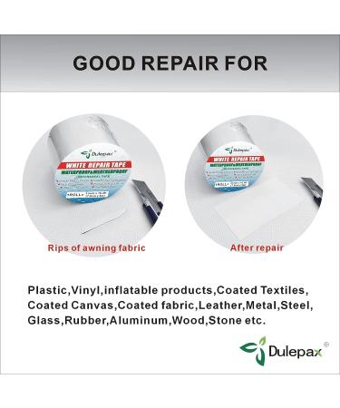 Dulepax White Repair Tape - Waterproof Patch and Seal Tape for Tents, RV Awnings, Tarps - 3 x 16.4ft - Buy Online on GoSupps.com