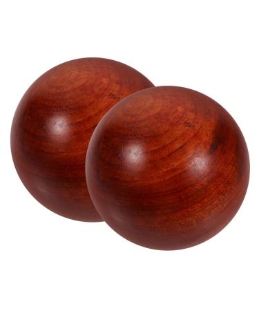 GOOHOCHY 2pcs Wooden Craft Hand Exercise Ball Wooden Ball Fitness Ball Muscle Stretching Balls 5*5cm As Shown