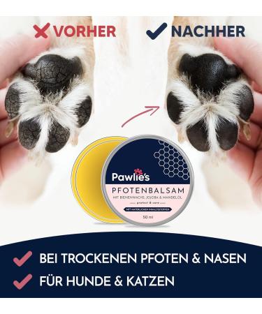 Pawlies Paw Care for Dogs & Cats - Cracked Paw Balm Winter Protection & Healing Cream (50ml) - Buy Online on GoSupps.com