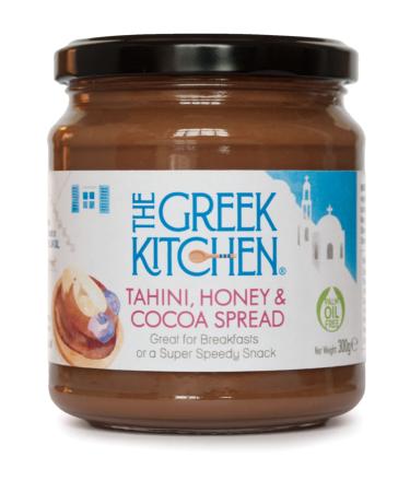 The Greek Kitchen Tahini Honey & Cocoa Spread - Protein Rich Palm Oil Free No Added Sugar 300g Chocolate