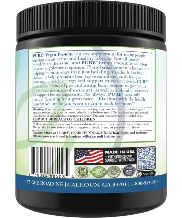 PURE Sport Vegan Protein 25g Premium Plant-Based Protein Powder Chocolate 15 Servings 35g per Serving 525 Grams Wellness Support Chocolate 1.16 Pound (Pack of 1) - Buy Online on GoSupps.com