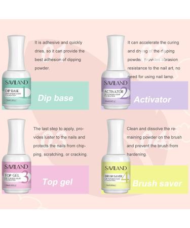 SAVILAND 12 PCS Dip Powder Liquid Set - 20 ml Nail Dip Liquid with Base Top Coat & Activator for French Nail Art | Ideal for Salon & Home Use - Buy Online on GoSupps.com