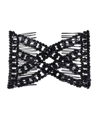 Crystal Hair Comb for Women & Girls - Lovef Easy Stretchable Double Clips Comb - Buy Online on GoSupps.com