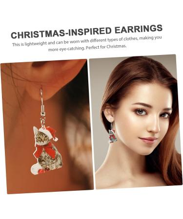 Milisten 1 Pair Women Earrings Christmas Ear Studs Lovely Earrings Santa Hat Jewelry Christmas Tree Miss - Buy Online on GoSupps.com