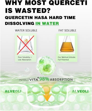 INHALEVITA Quercetin Inhaler for Deeper Breathing Comfort | 6-Month Supply with Targeted Lung Delivery |Bypasses The Gut, Non-Irritating Formula | Plant-Based Extract - Buy Online on GoSupps.com
