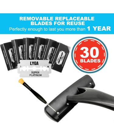LYGA Back Shaver with 30 Blades Men's Long Handle Back Hair Removal Removable and Adjustable Length Body Hair Shaver. - Buy Online on GoSupps.com