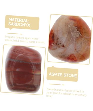 FRCOLOR 2pcs Irregular Agate Stone Crystal Decor - Healing Moss Stones for Yoga & Mindfulness - Natural Sardonyx Pebble Palm Stones - 4.00x3.00x1.50 CM - Buy Online on GoSupps.com
