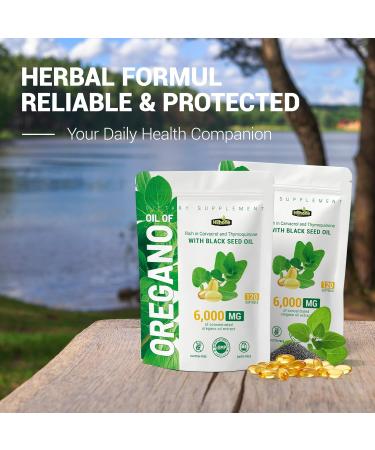 HIIHONE Oil of Oregano Softgels - Oil of Oregano with Black Seed Oil Formulated with Carvacrol 165mg & Thymoquinone 240 Softgels (2 Packs) - 120 Days Supply - Buy Online on GoSupps.com
