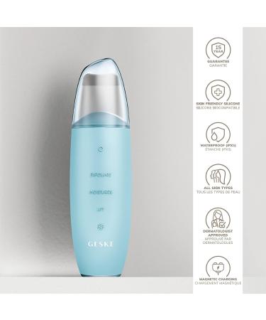Geske SmartAppGuided Microcurrent Skin Scrubber & Blackhead Remover | 9-in-1 Skincare Tool for Anti-Aging & Deep Cleaning | Professional Facelift Device in Turquoise - Buy Online on GoSupps.com