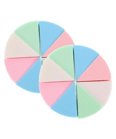 DOITOOL 2 Sets Triangular Sponge Puff Mixture Face Makeup Foundation Esponjas Para Maquillaje Makeup Tool Body Puff Fluffy Washable Puff Foundation Puff Emulsion Flutter Triangle 8.00X8.00X2.00CM Assorted Color