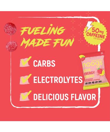 Noogs Strawberry Lemonade + Poolside Pop Caffeinated Sour Energy Chews Bundle - Caffeine Electrolyte Energy Gummies - 24 Total Packs - Buy Online on GoSupps.com