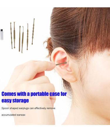 Pssopp Ear Scoop Set - Premium Stainless Steel Earwax Remover Kit for Home & Travel - Golden - Buy Online on GoSupps.com