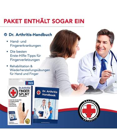 Dr. Arthritis Finger Bandage & Rail - Doctor-Designed Injury Protection for Small Middle Index Fingers - Black L/XL | International Shipping - Buy Online on GoSupps.com