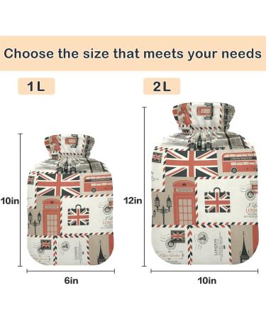 Naanle London Letter Heat Bottle - 1L Transparent Hot Water Bottle for Bed Hand & Feet Warmer | Pain Relief & Cold Therapy - Buy Online on GoSupps.com