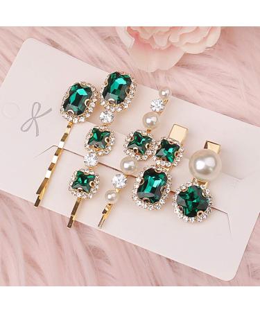 5 pcs Green Pearl Hair Pins - Women's Hair Accessories and Styling Bling - Buy Online on GoSupps.com