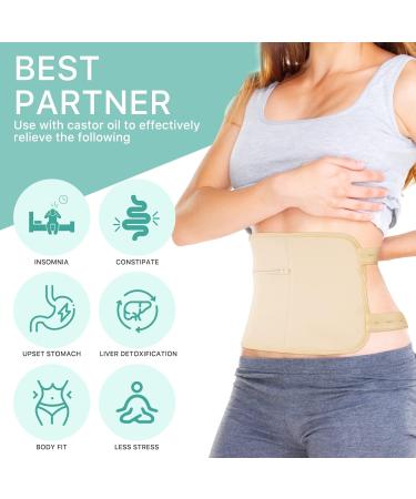 5 in 1 Castor Oil Pack for Liver Caster Oil Pack Wrap for Waist and Thyroid Neck Castor Oil Organic Breast Pads Kit Reusable Caster Oil Wrap Adjustable Elastic Cotton Flannel & Soft Ties (Nude) - Buy Online on GoSupps.com