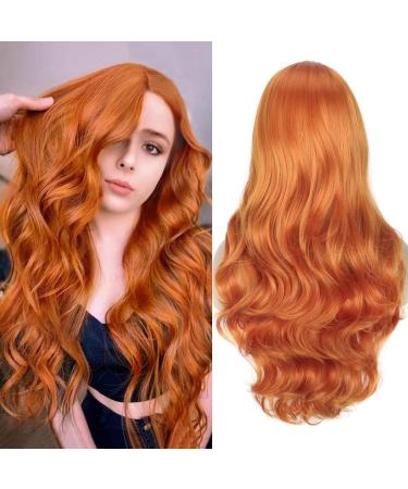 Colorfulpanda Long Wavy Orange Ginger Wig for Women - Realistic Synthetic Hair for Everyday and Halloween Parties - Buy Online on GoSupps.com