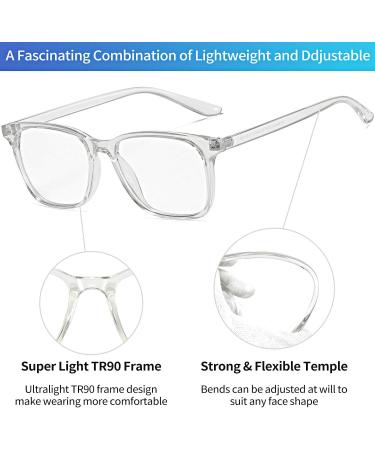 Joopin Blue Light Filter Glasses for Men & Women - Classic Transparent Gaming & Computer Glasses Without Strength - Buy Online on GoSupps.com