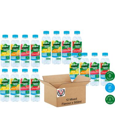 Touch of Fruit Sugar Free Strawberry Watermelon Mango Lemon & Lime Natural Flavoured Water 500ml | VIMIX Mixed Natural Flavoured Water (12 Mixed) Assorted 12 Mixed - Buy Online on GoSupps.com