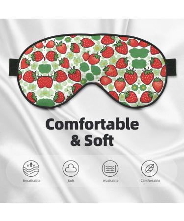 Strawberry Pattern Unisex Sleep Eye Mask - Soft Comfort Shade for Travel Yoga & Shift Work - Black - Buy Online on GoSupps.com