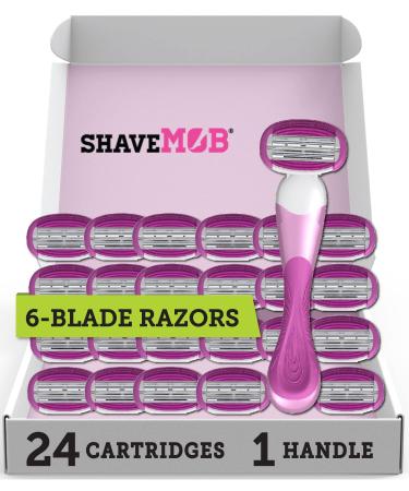 6-Blade Women's Razor Kit (Flex Head Handle + 24 Refills) - The Perfectionist Shaving Kit