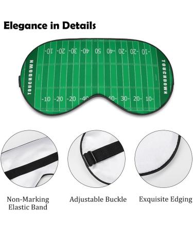 Rugby American Football Field Sleep Mask | Adjustable Strap Blindfold for Men & Women | Blocks Light for Night Travel & Nap - Buy Online on GoSupps.com