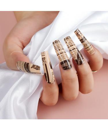 Makartt Nail Foil Transfer Sticker Kit - 10 Sheets Newspaper Style Nail Art, Self-Adhesive - Perfect for Creative Nail Designs - Buy Online on GoSupps.com