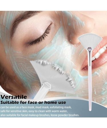 Soft N Style Taklon Fan Mask Brush - Acid Applicator for Glycolic Peel & Masques (4-Pack White) - International Shipping Available - Buy Online on GoSupps.com