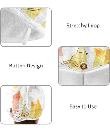 Watercolor Animalfruit 16 Hair Towel 2 Pack | Super Absorbent Quick Dry Hair Turbans for Women & Girls - Buy Online on GoSupps.com