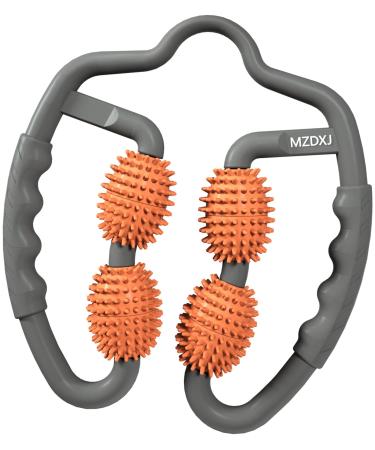 MZDXJ Fascia Muscle Roller - Cellulite Massager|Release Myofascial Trigger Points, Muscle Roller, Reduce Muscle Soreness Tightness Calves, Leg, Arms, Shoulder, Fit Roll Pro|Deep Tissue Massage Tool Orange Gray