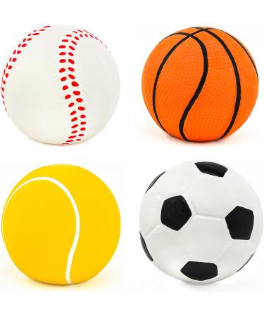 Chiwava 4-Pack 2.4 Latex Dog Toys for Small & Medium Dogs - Interactive Squeaky Chew Toys - Buy Online on GoSupps.com