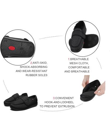 Womens Diabetic Slippers Edema Shoes With Adjustable Strap Extra Wide Comfortable Walking Shoes Indoor Outdoor Relief for Swollen Feet Elderly 11 Adjustable Slippers - C - Buy Online on GoSupps.com