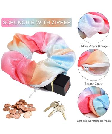 Velvet Pocket Scrunchie 6 Pack with Hidden Zipper - Vsco Girls Women Hair Accessories - Buy Online on GoSupps.com