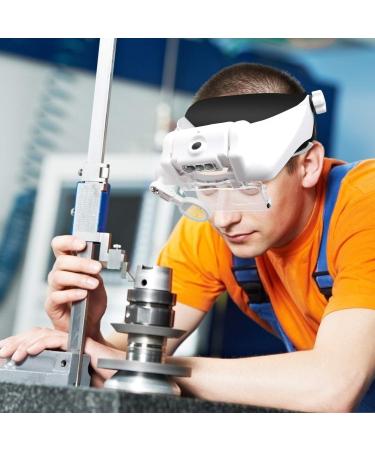 AZFUNN Headband Magnifier with LED Light | 1.5X-13X Magnification | Hands-Free Rechargeable Magnifying Glass for Reading, Crafts & Repair - Buy Online on GoSupps.com
