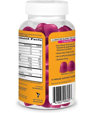 Airborne 180mg Vitamin C + D with Zinc Gummies - 60 Ct Immune Support Supplement - Buy Online on GoSupps.com