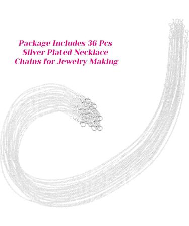 36 Pack Silver Plated Necklace Chains for Jewelry Making - 1.2mm, 20 Inches - Buy Online on GoSupps.com