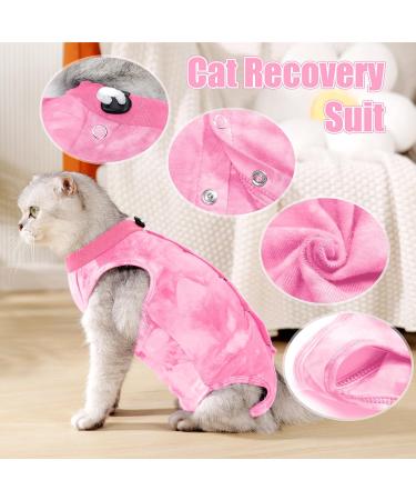 Lianzimau Cat Recovery Suit M Pink - Post Surgery Bodysuit for Cats - Anti Lick & Spay Recovery Clothing - Buy Online on GoSupps.com