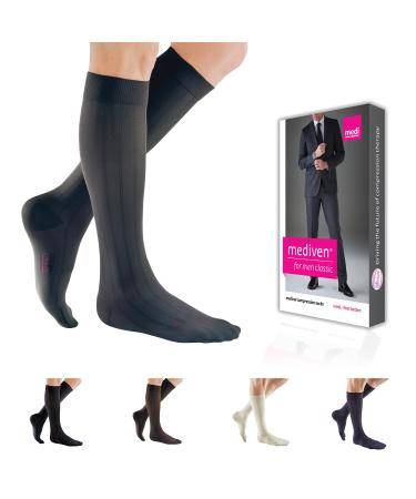 mediven for Men Classic 15-20 mmHg Calf High Closed Toe - Grey IV Extra Wide Standard
