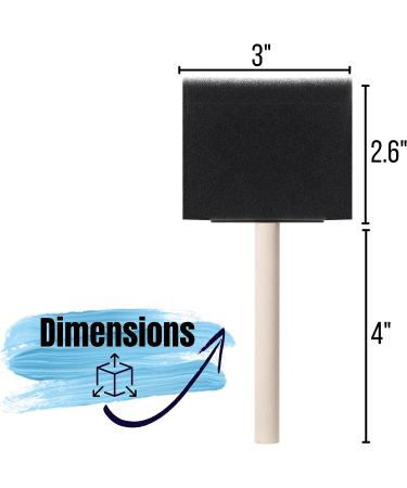 Bates 3 Inch Foam Paint Brushes 12 pcs - Sponge Brushes for Painting and Staining - Buy Online on GoSupps.com
