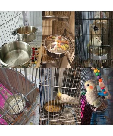 PINVNBY Stainless Steel Bird Feeding Dish Cups with Clamp Holder - 5 Pack | Parrot Food Water Dish Perch Stand Platform Paw Grinding Toy Feeder Cage Bowl for Budgies Parakeet Macaw & Small Animals - Buy Online on GoSupps.com