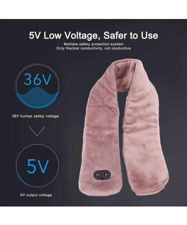 USB-Powered Electric Heating Pillows | Soft Warm Neck Wrap & Vibration Massage for Pain Relief | Ideal Gift for Adults & Seniors - Light Brown - Buy Online on GoSupps.com