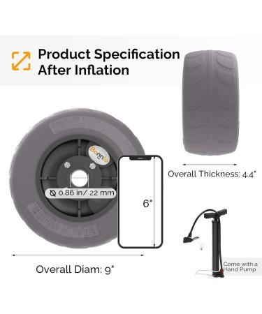 Bonnlo Beach Wheels 9 Replacement Balloon Sand Tires - 2 Pack for Kayak Dolly, Canoe Trolley, Beach Cart, Wagon, Garden Cart, Fishing Cart - 0.86 Diameter Axle Wheels - Buy Online on GoSupps.com