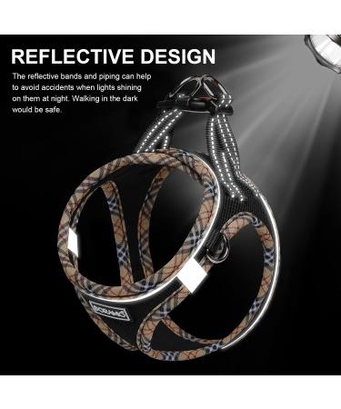 Doramio Dog Harness for Small Dogs & Cats | Reflective Breathable Anti-Pull Leash | Step-In Design | Perfect for Travel | Black Yellow (L) - Buy Online on GoSupps.com