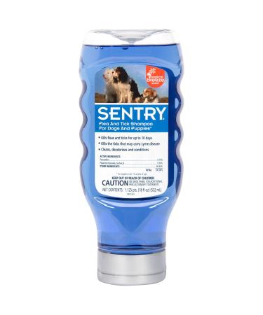 SENTRY Flea and Tick Shampoo for Dogs, Rid Your Dog of Fleas, and Ticks Tropical Breeze, 18 Fl Oz (Pack of 1)