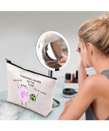 Funny Cancer Awareness Gift - Zippered Makeup Bag | Punching Cancer UK - Shop Now - Buy Online on GoSupps.com