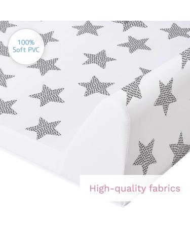 Baby Hard Base Changing Mat/Top Changer 70x50 cm fits 120x60 cm Cot Unisex Wedge Anti Roll Nappy Newborn Baby Waterproof Changing Mat with Raised Edges (Stars) - Buy Online on GoSupps.com