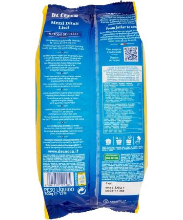 De Cecco 5x Cecco pasta 100 Italiaans Mezzi Ditali Lisci n 158 noedels 500 g short pasta - Buy Online on GoSupps.com