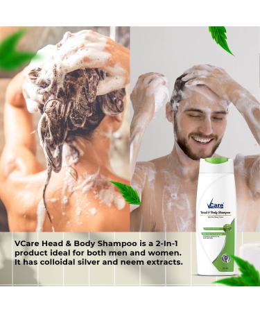 VCare Head & Body Shampoo for Hair & Skin 200 ml (Pack Of 1) Enriched with Neem and Silver Iron Technology - Buy Online on GoSupps.com